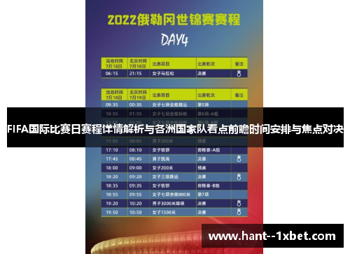 FIFA国际比赛日赛程详情解析与各洲国家队看点前瞻时间安排与焦点对决