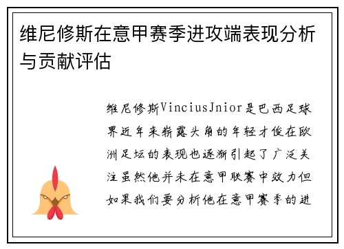 维尼修斯在意甲赛季进攻端表现分析与贡献评估